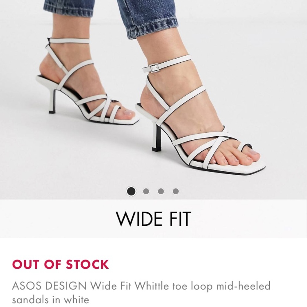 ASOS Wide Fit Whittle Toe Loop Mid Heel Sandal